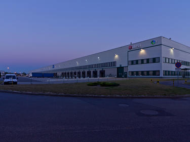 An exterior photo of the building and truck court at Prologis Wroclaw DC3A