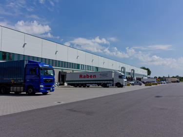 An exterior photo of the building and truck court at Prologis Wroclaw DC3B